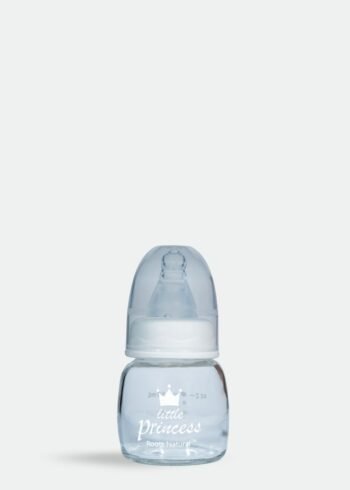 M04-Standard Neck Glass Bottle: 60ML/2 OZ with Small Nipple Size New Born - Little princess ( for girl)